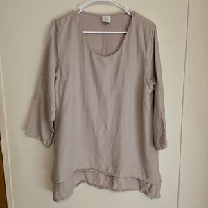 Et Lois Womens Tunic Top Lagenlook Size Medium Layered Minimalist Made in USA